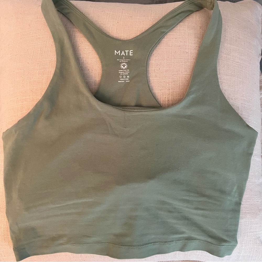 MATE Organic Stretch Kiwi Green Racer Tank